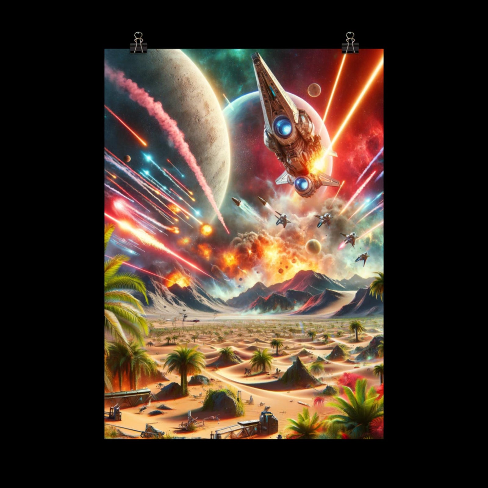 Desert Planet Space Battle - Poster