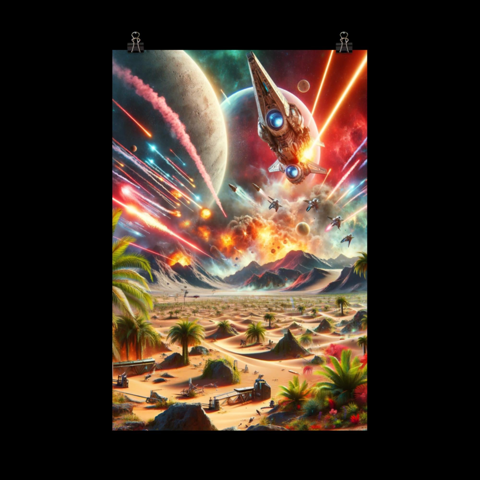 Desert Planet Space Battle - Poster